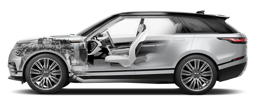 Auto silber Ansicht der Bestandteile